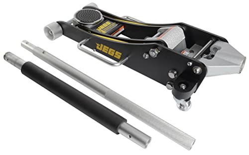 JEGS Professional Low-Profile 2-Ton Aluminum Floor Jack | 3 ½ Inch Minimum Saddle Height | Lightweight Construction | 360 Degree Rotating Saddle