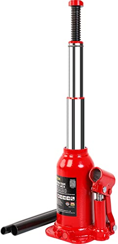 BIG RED 4 Ton (8,000 LBs) Torin Double Ram Welded Bottle Jack for Car Auto Repair and House Lift, ATH80402XR