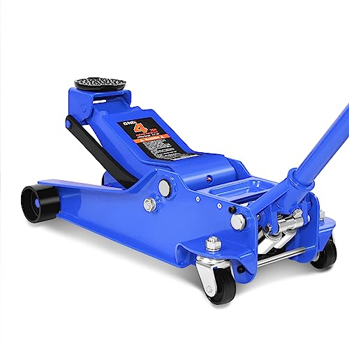 DNA MOTORING Low Profile Hydraulic Trolley Service/Floor Jack, 4 Ton (8000 lbs) Capacity, Lifting Range 4.5'-20',Blue,TOOLS-00308