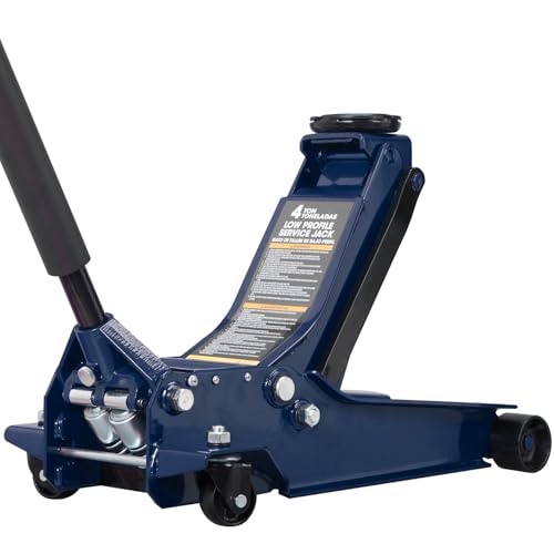 TCE Hydraulic Floor Jack with Dual Quick Lift Pump, 4 Ton (8,000 lb) Capacity, Lifting Range 3.94'- 20', Blue