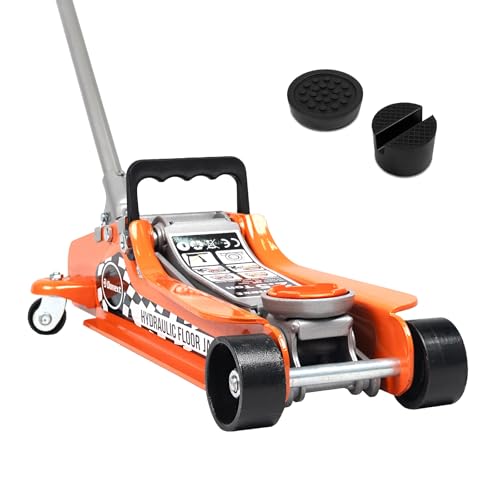 Donext 2.5 Ton Steel Floor Jack, Low Profile Hydraulic Racing Floor Jack with Single Piston Lift Pump, Lifting Range 3-3/8' - 14-15/16'
