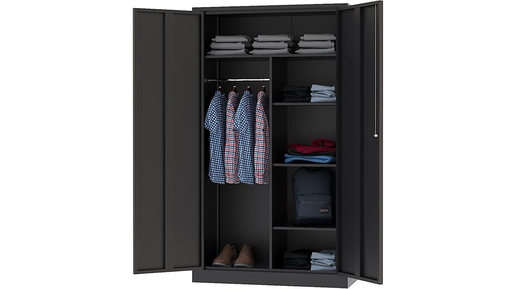 black lockable storage cabinet