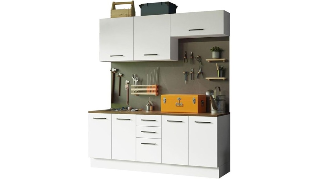 white storage cabinet set