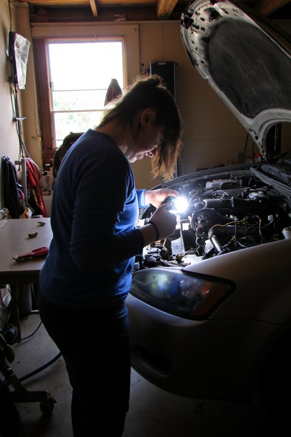 engine bay coolant inspection