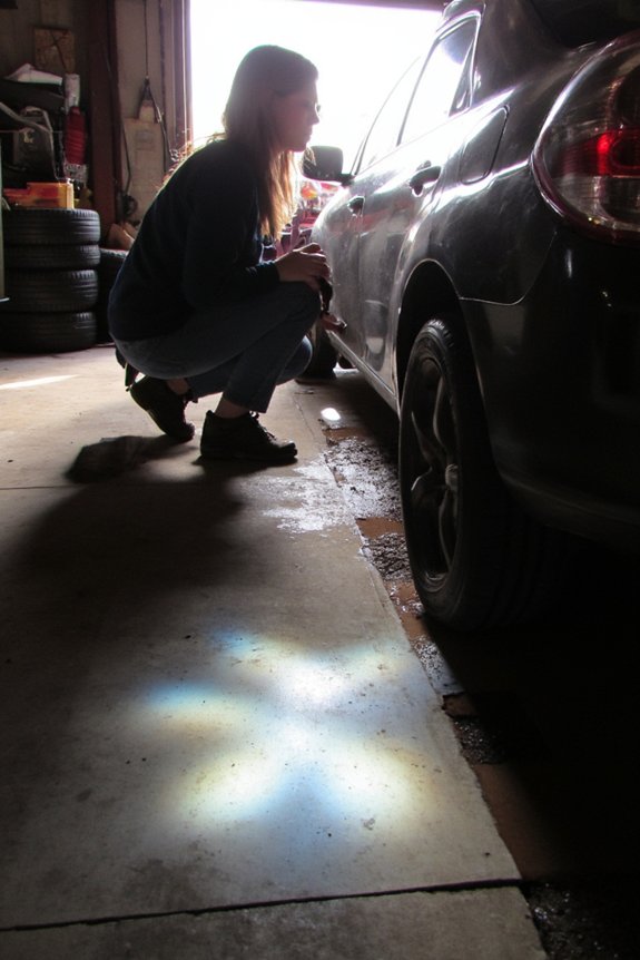 inspect for fluid leaks
